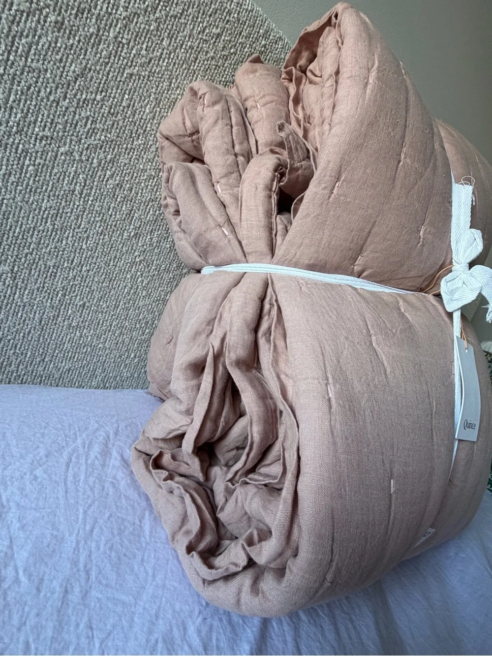 Quince European Linen Dream Quilt Dusty Mauve King/Cal King